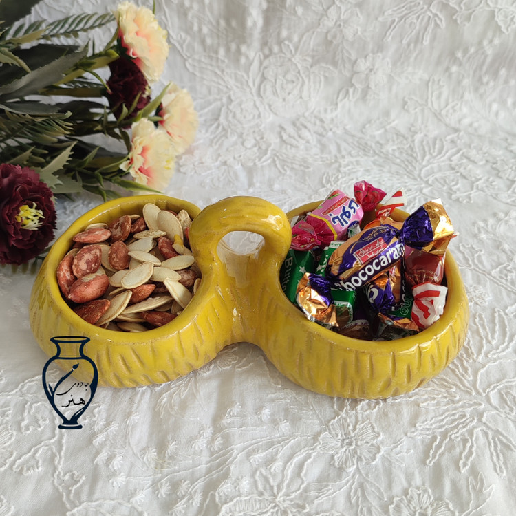 اردورخوری ۲تایی _ زیتون خوری سفالی_اردورخوری دستساز دفرمه