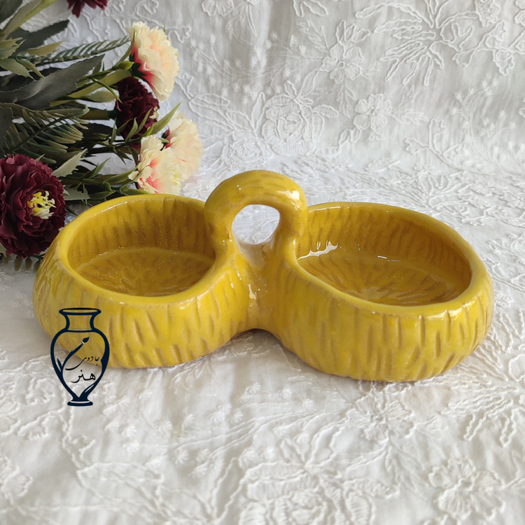 اردورخوری ۲تایی _ زیتون خوری سفالی_اردورخوری دستساز دفرمه
