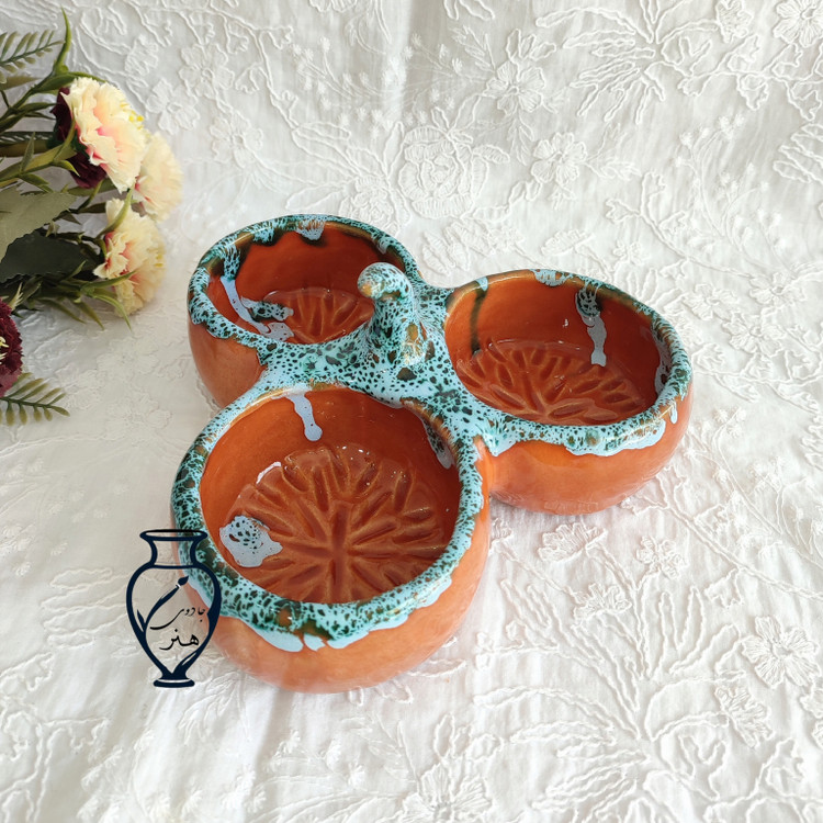 اردورخوری دستساز دفرمه سه تایی- اردورخوری لعاب شره