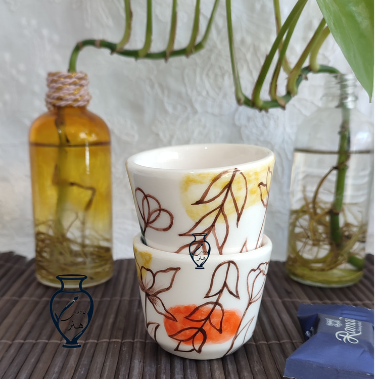 شات قهوه خوری سرامیک _شات سرامیکی قهوه نقاشی زیر لعابی گلستان