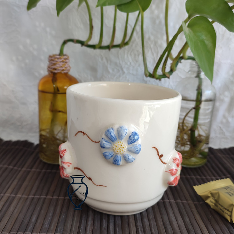 ماگ گل برجسته سرامیکی